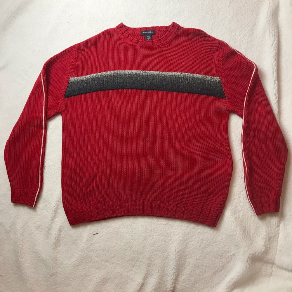Nautica Crewneck Sweater Red size medium